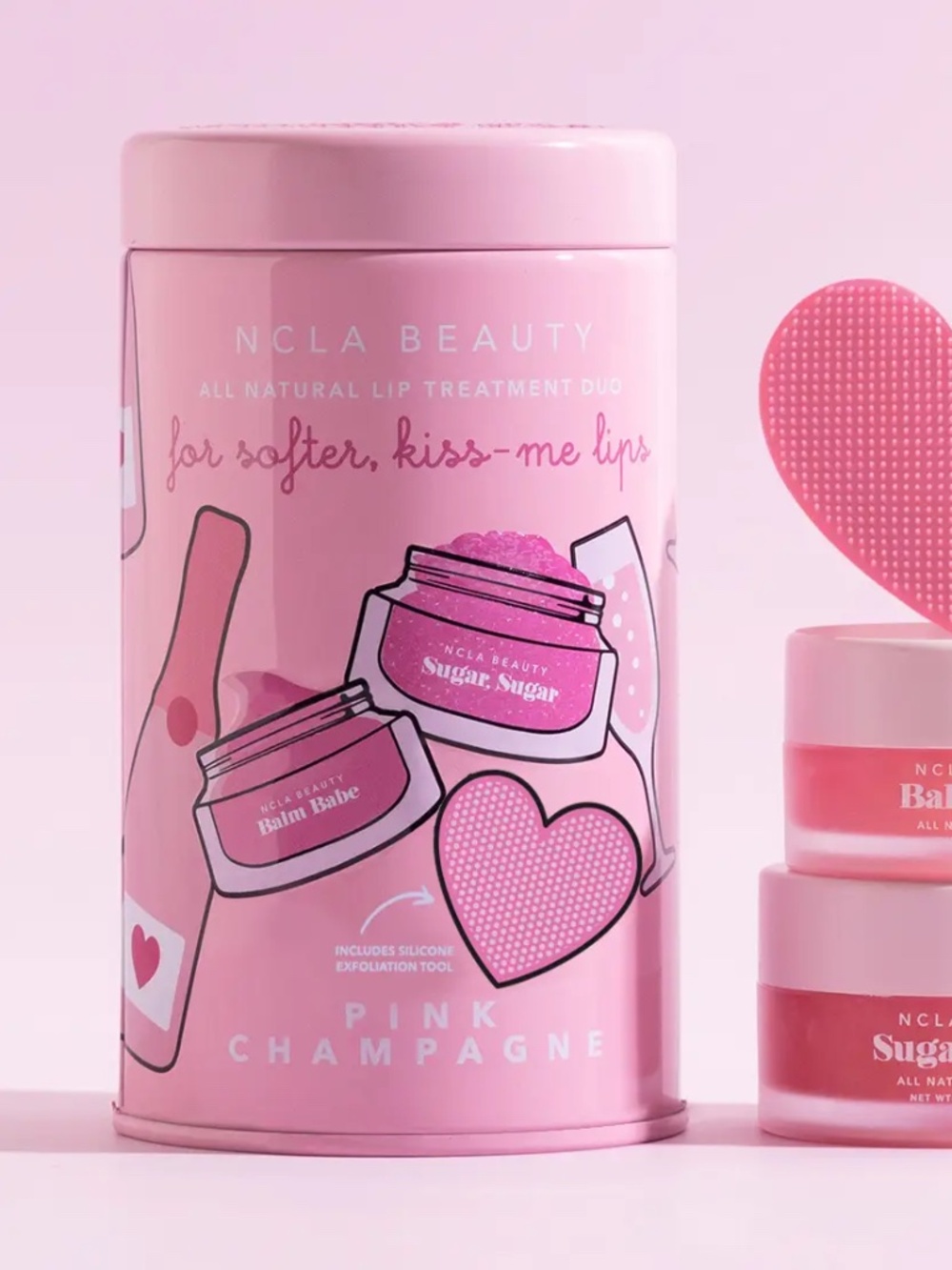 Pink Champagne Lip Care Set + Lip Scrub